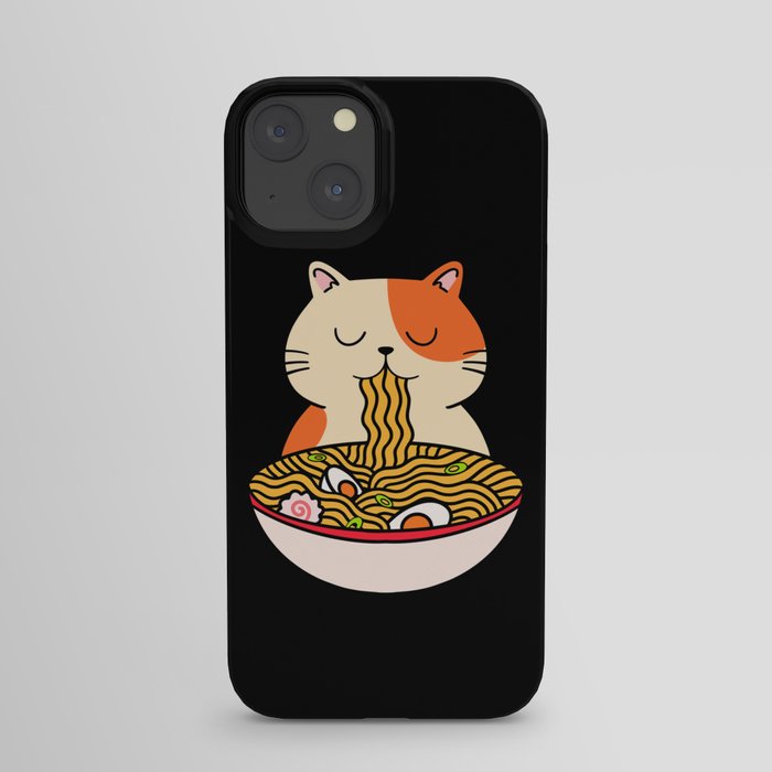 Cat Kawaii Eating Ramen Japanese Aesthetic  iPhone Case
