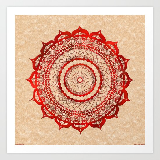 omulyána red gallery mandala Art Print