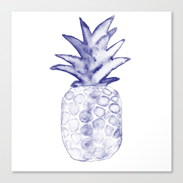 Blue Pineapple Canvas Print