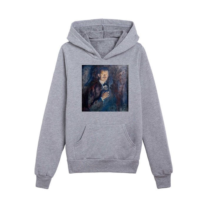 Edvard Munch - Self-Portrait with Cigarette Kids Pullover Hoodie