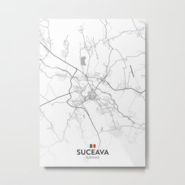 Suceava, Romania - Light City Map Metal Print | City, Graphicdesign, Eu, Romania, Flag, Cityposter, Ro, Lightcitymap, Romaniamap, Romaniaflag 