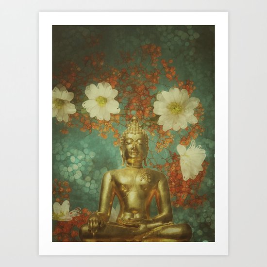 Retro Buddha Art Print