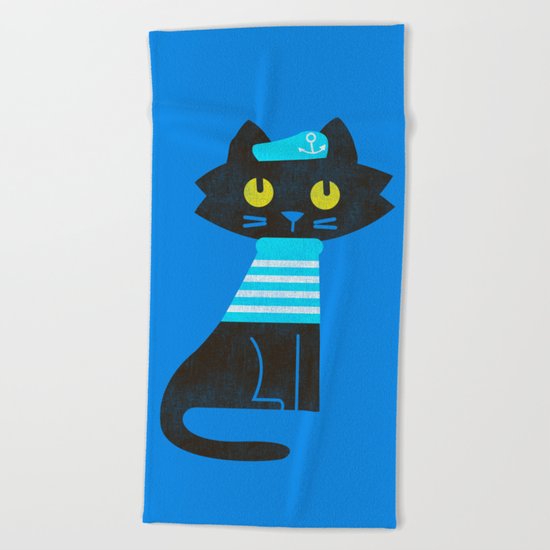 Fitz - Sailor cat Beach Towel