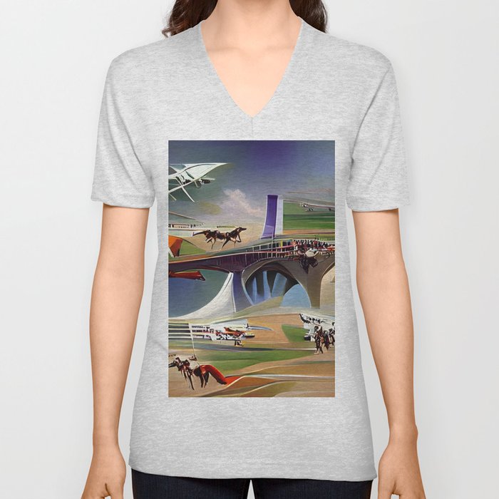 A day at the races V Neck T Shirt
