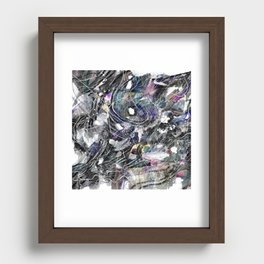 Abstract Map Black Recessed Framed Print