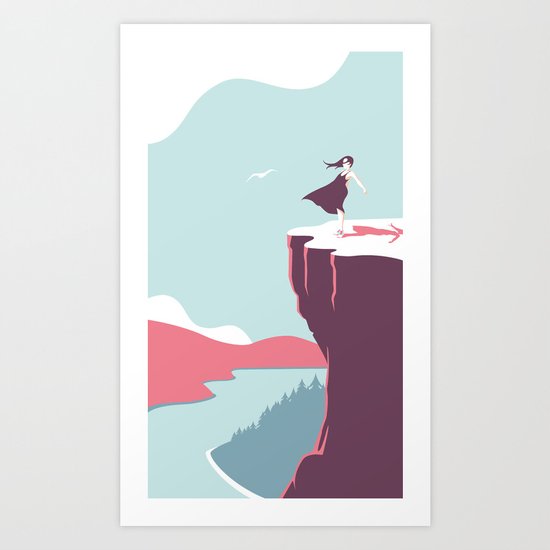 The girl by the lake (II) Art Print