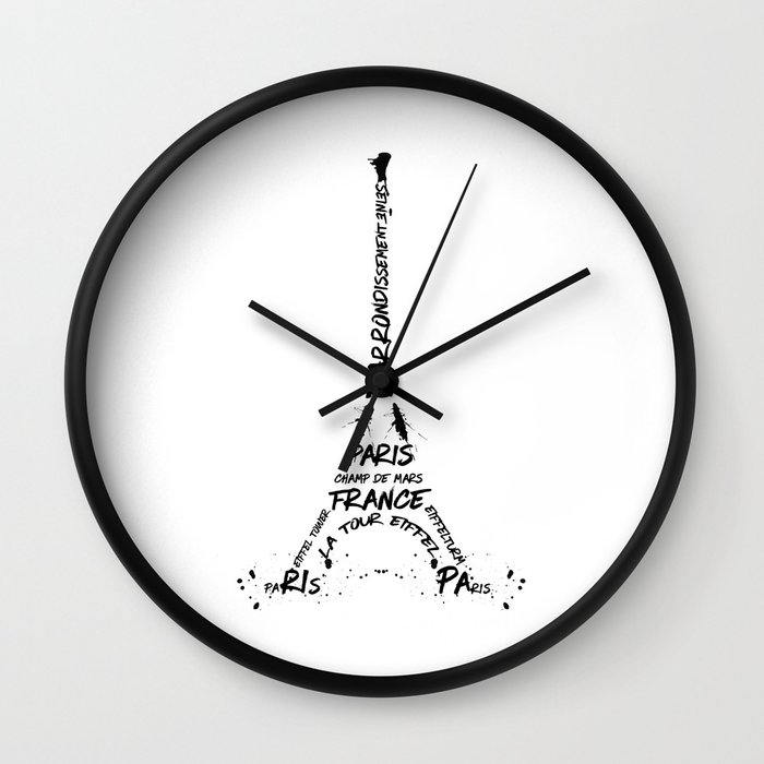 Digital-Art Eiffel Tower Wall Clock