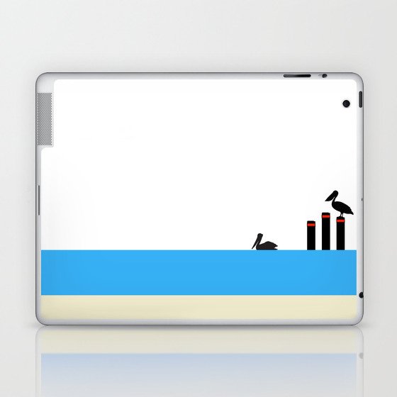 Contemporary Beach Bird Art - Pelican Perch Laptop & iPad Skin