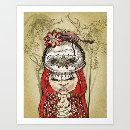 i wear my lucky skull Art Print