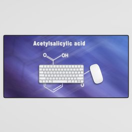 Acetylsalicylic acid, aspirin, Structural chemical formula Desk Mat