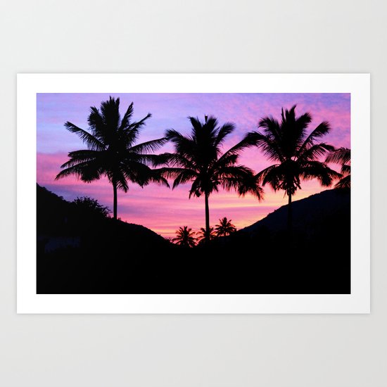 Sunset Palm Trees Art Print