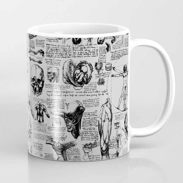 Da Vinci's Anatomy Sketchbook // Silver Coffee Mug