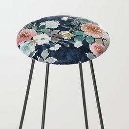 BANKED Floral in INDIGO Counter Stool