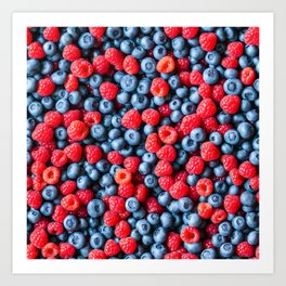 Blueberries and Raspberries Art Print