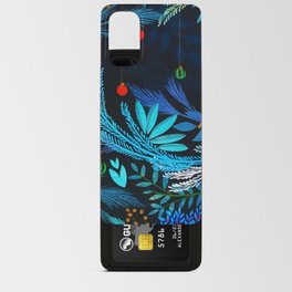 Blue Frosty Christmas Forest Foliage Android Card Case