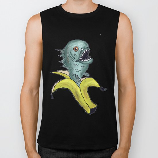 piranha banana Biker Tank