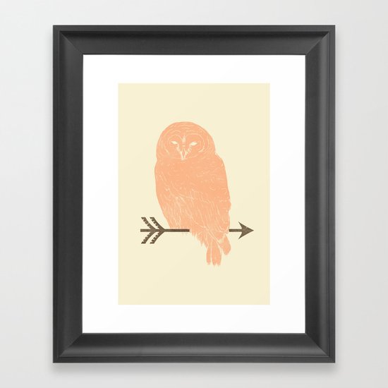 Owl and Arrow Framed Art Print