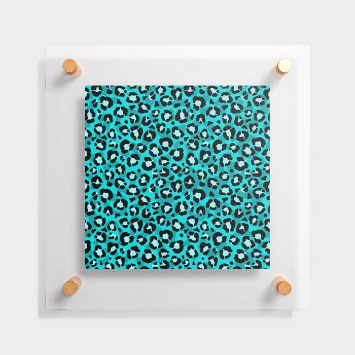 Turquoise Leopard Animal Pattern Floating Acrylic Print