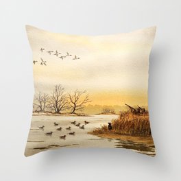 Hunting Pintail Ducks Throw Pillow