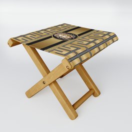 Luxury Medusa Head Gold Folding Stool