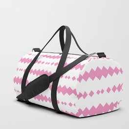 Pink Geometric Horizontal Striped Pattern Duffle Bag