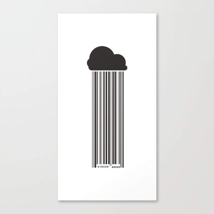 Barcode Rain Canvas Print