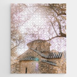 The Brick Church | Dreamy and Pastel color Travel Photography in the Islands of Greece | Romantic Fine Art Jigsaw Puzzle