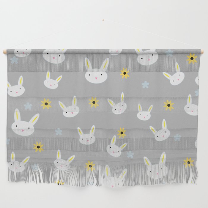Cute Cute Bunny - Grey Wall Hanging