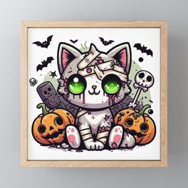 Zombie Cat Framed Mini Art Print