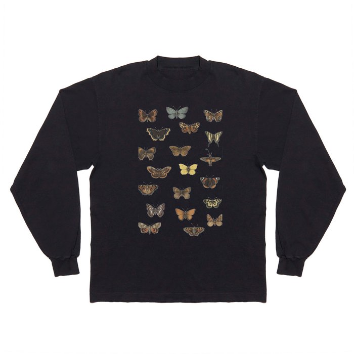 Butterfly Moth Pattern Long Sleeve T Shirt