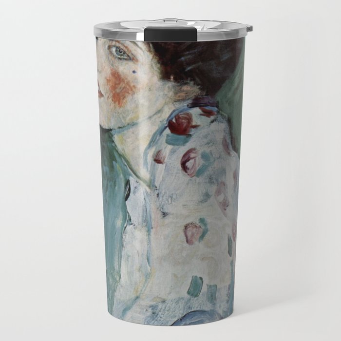 Stolen Art - Portrait of a Lady by Gustav Klimt Travel Mug