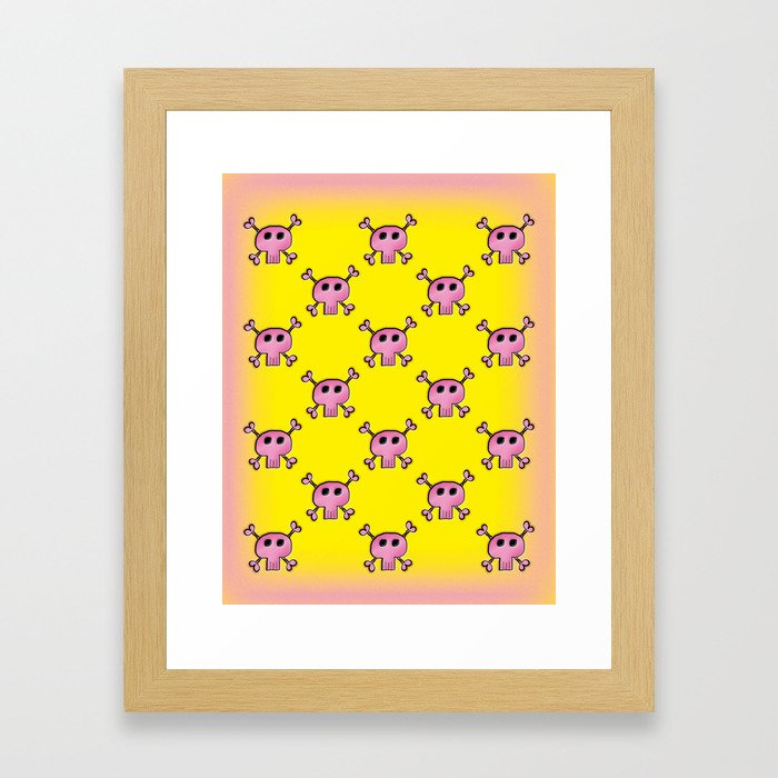 Pink Lemonade Punk Skulls Framed Art Print