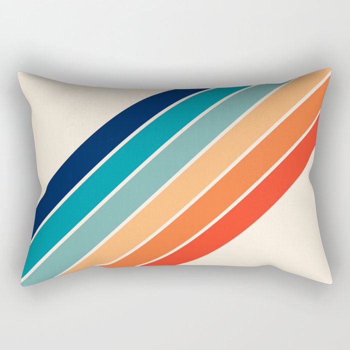 Karanda - 70s Style Classic Retro Stripes Rectangular Pillow