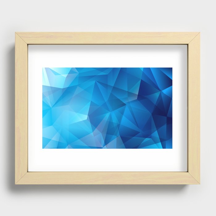 Blue geometric pattern Recessed Framed Print