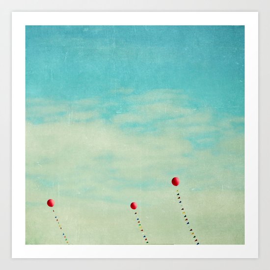 three red balloons II Art Print