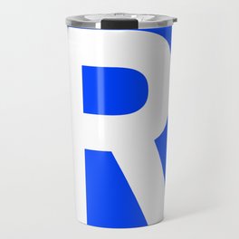 Letter R (White & Blue) Travel Mug