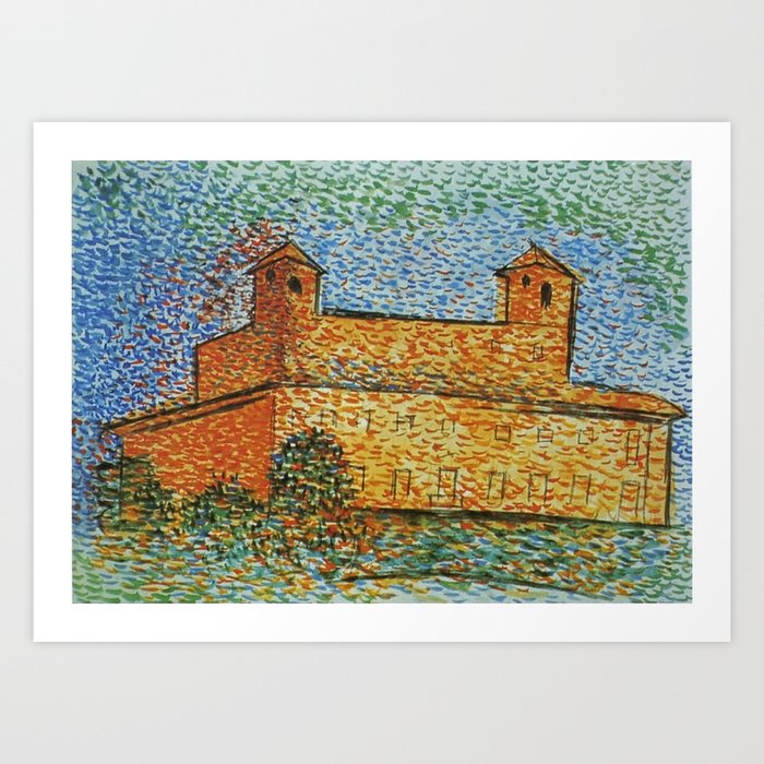 Pablo Picasso - Villa de Medici, Florence, Italy pointillism era Italian landscape painting Art Print