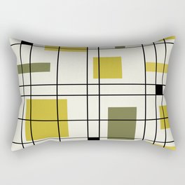 1950's Abstract Art Chartreuse Rectangular Pillow