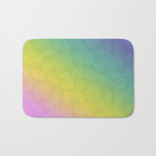 Floral rainbow color pattern . Bath Mat