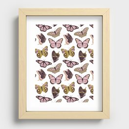 Texas Butterflies – Blush and Gold Pattern Recessed Framed Print