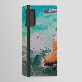 The Fox and the Sphinx Moth Watercolor Android Wallet Case