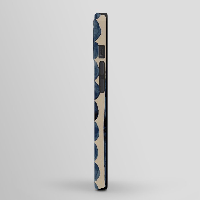 Thin Scalloped Line in indigo watercolor blue
