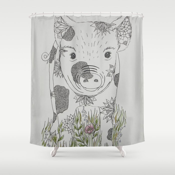 Pig Mandala Shower Curtain