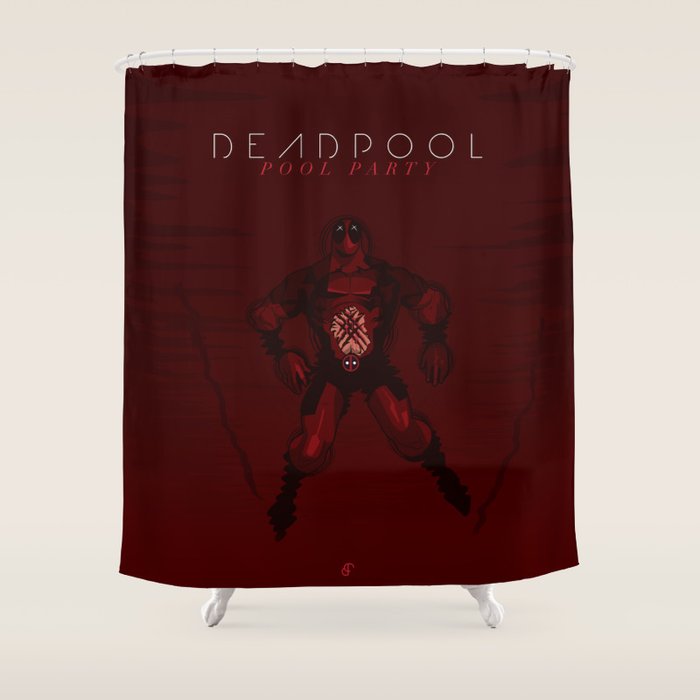 Deadpool Pool Party Shower Curtain By Barbarianfactory Society6
