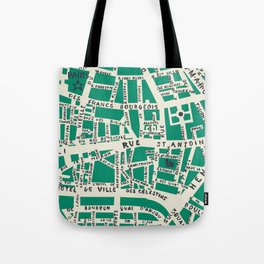 PARIS MAP GREEN Tote Bag