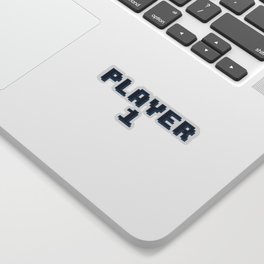 Player 1 retro pixel font dark Sticker