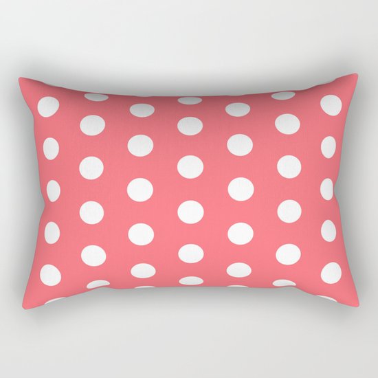 Polka Dot Coral Rectangular Pillow