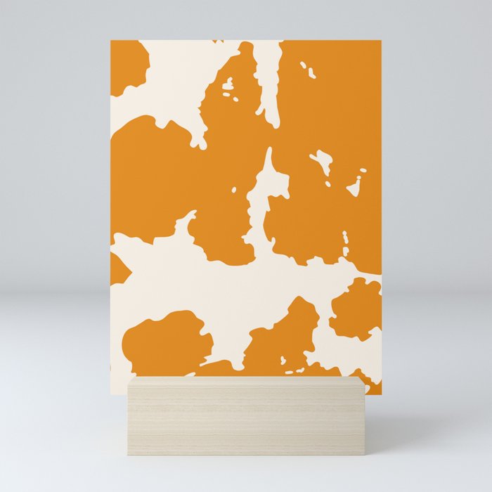 Orange Cowhide Spots Mini Art Print