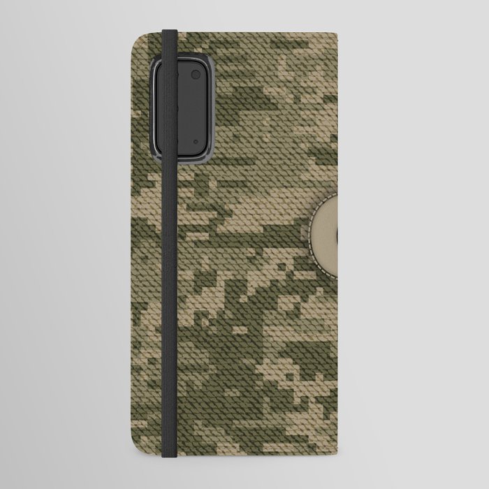 Personalized C Letter on Green Military Camouflage Army Design, Veterans Day Gift / Valentine Gift / Military Anniversary Gift / Army Birthday Gift  Android Wallet Case