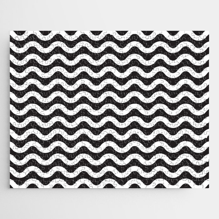 Waves - Black + White Jigsaw Puzzle